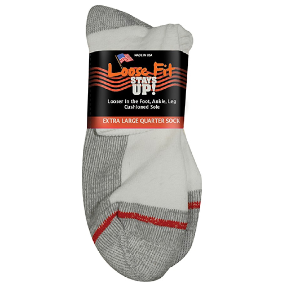 Men Extra Wide Sock Co | Extra Wide Sock Co Loose Fit Stay Ups! Quarter Socks