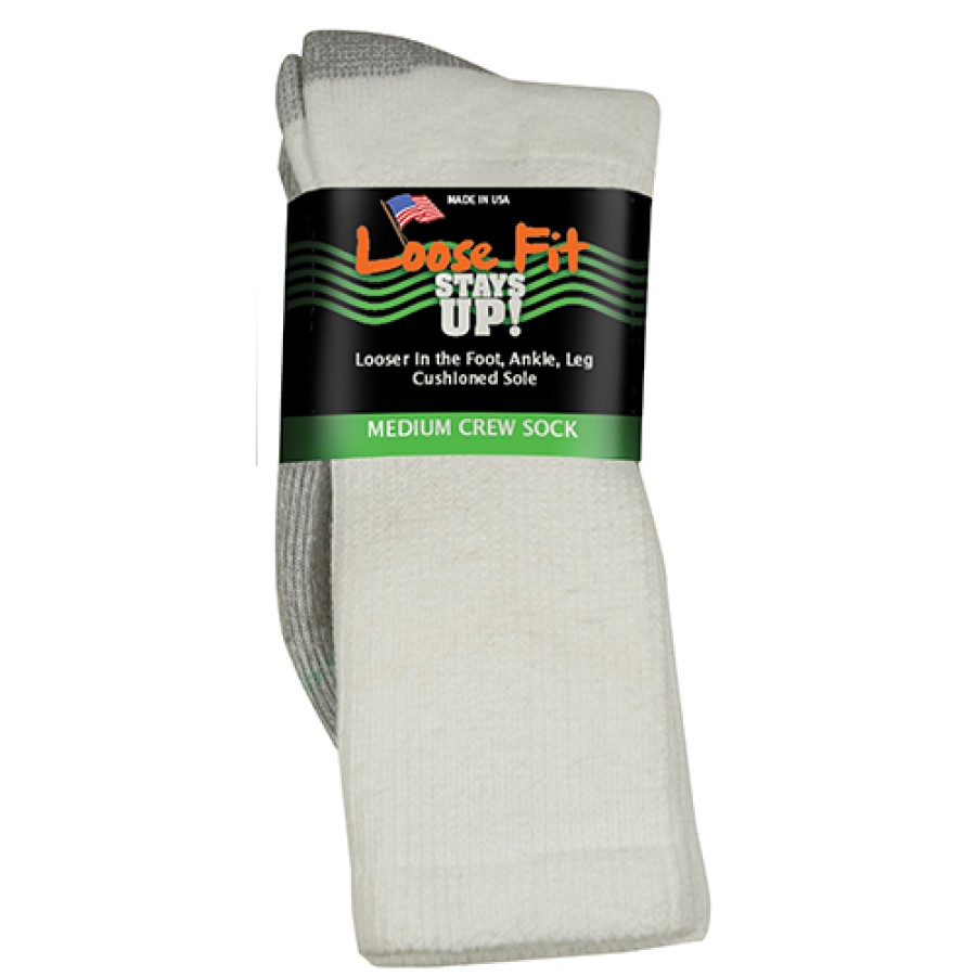 Men Extra Wide Sock Co | Extra Wide Sock Co Loose Fit Stays Up! Crew Socks