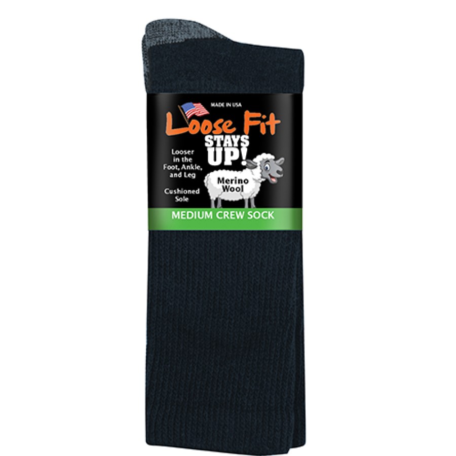 Men Extra Wide Sock Co | Extra Wide Sock Co Loose Fit Stays Up! Merino Socks