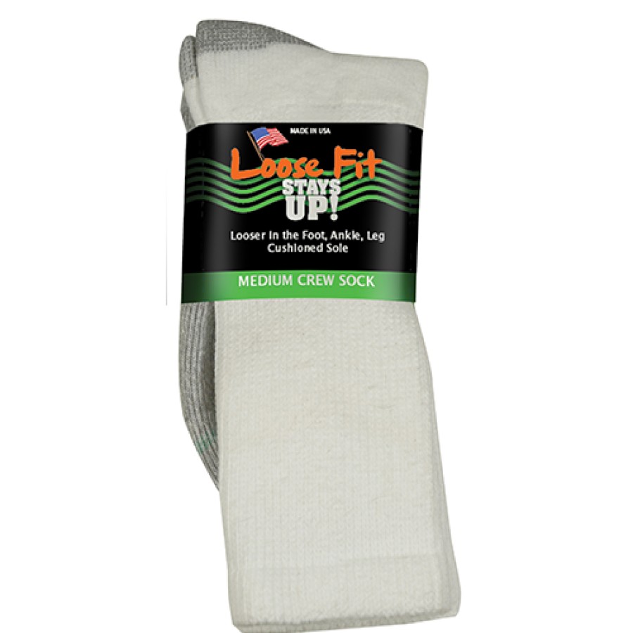 Accessories Extra Wide Sock Co | Extra Wide Sock Co Loose Fit Stays Up! Crew Socks