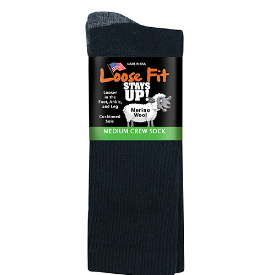 Accessories Extra Wide Sock Co | Extra Wide Sock Co Loose Fit Stays Up! Merino Socks